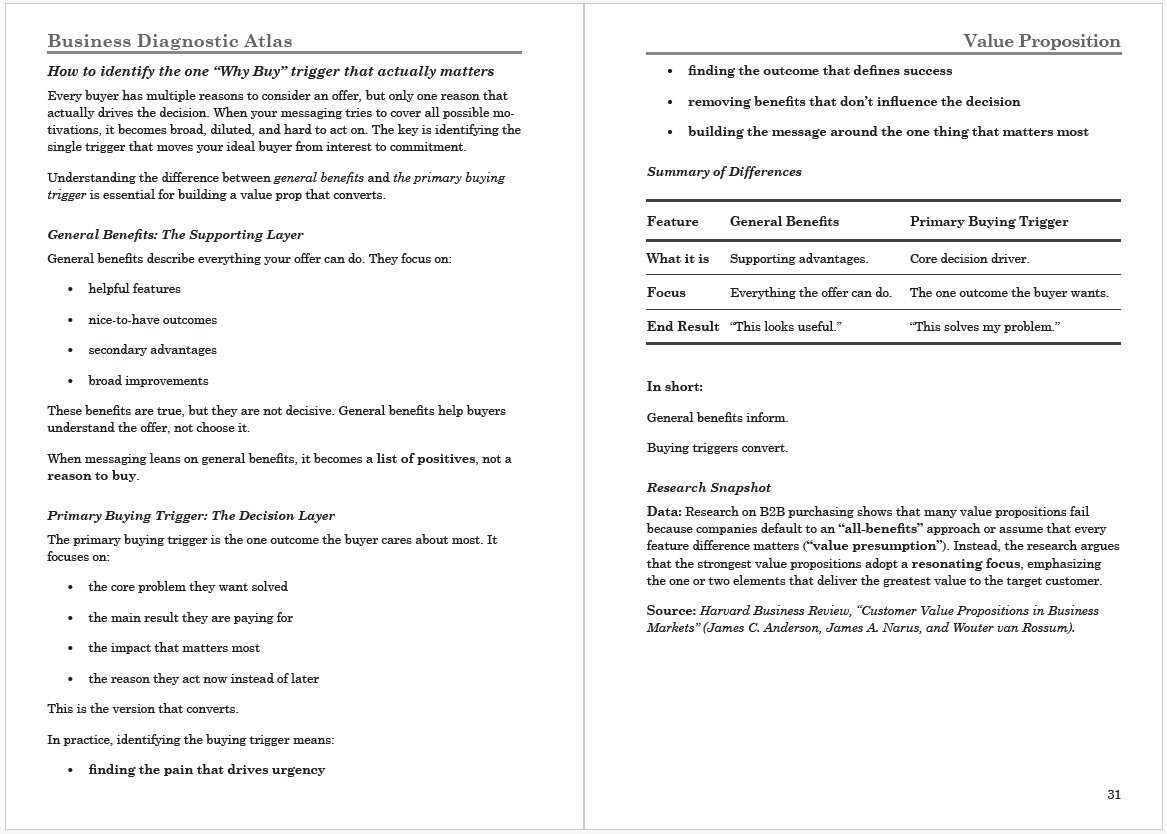 Business Diagnostic Atlas: How to identify the one “Why Buy” trigger that actually matters